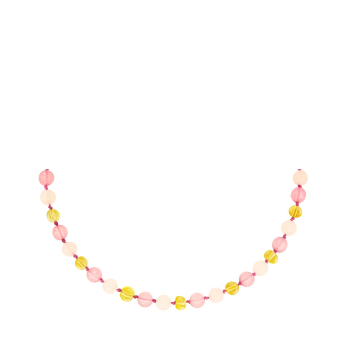 Pulsera Ámbar para Bebé con Jade y Cuarzo Rosa Certificado Dentición