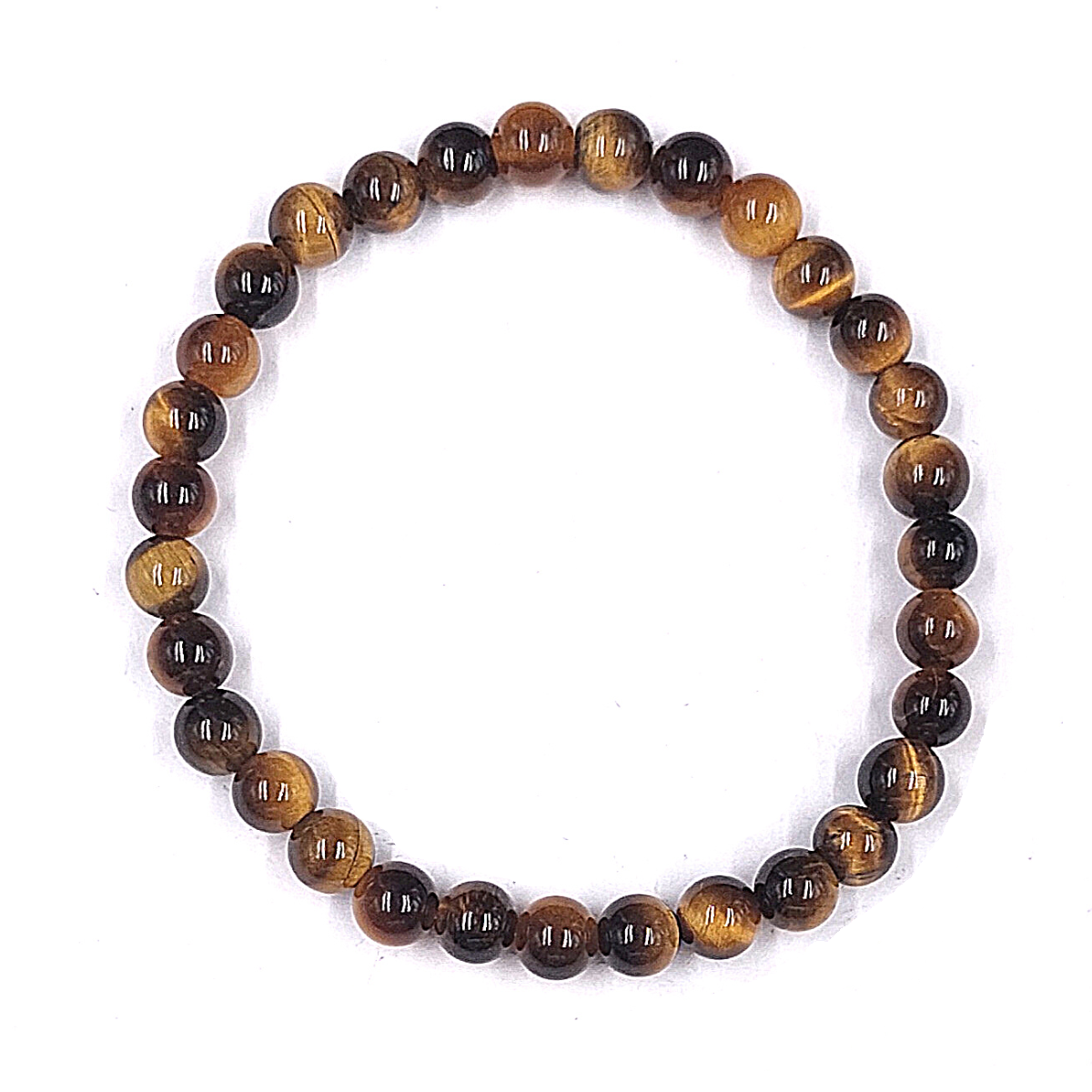 Pulsera Ojo de Tigre Cuentas de 6 mm. Motivación, Optimismo