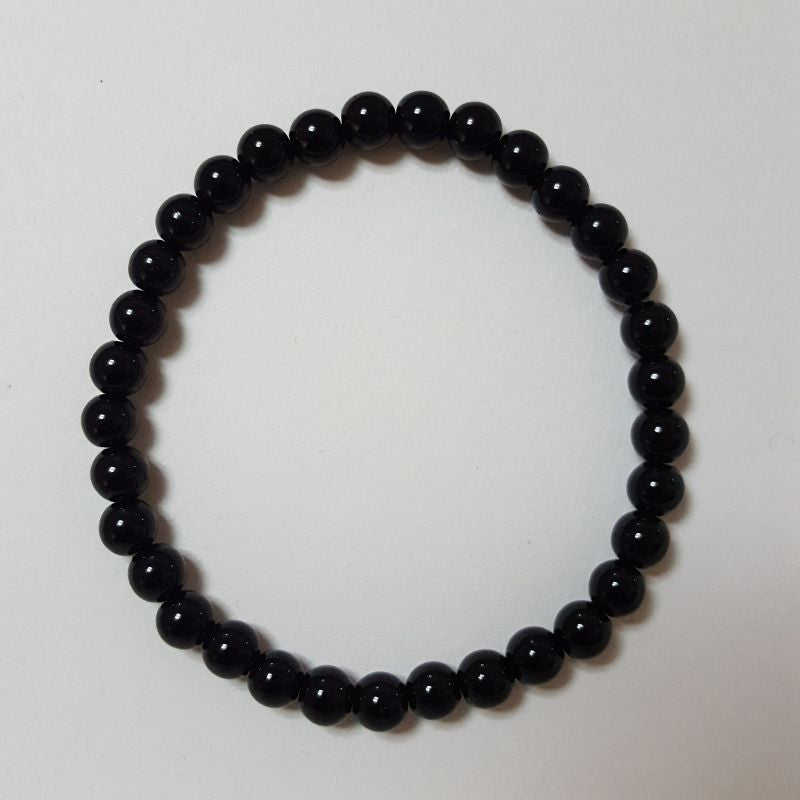 Pulsera Turmalina Negra Cuentas de 6 mm. Protección - Caleidoscopio