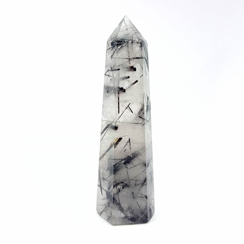 Cuarzo Turmalinado Punta Generador 57-64 g 8 cm Altura - Caleidoscopio