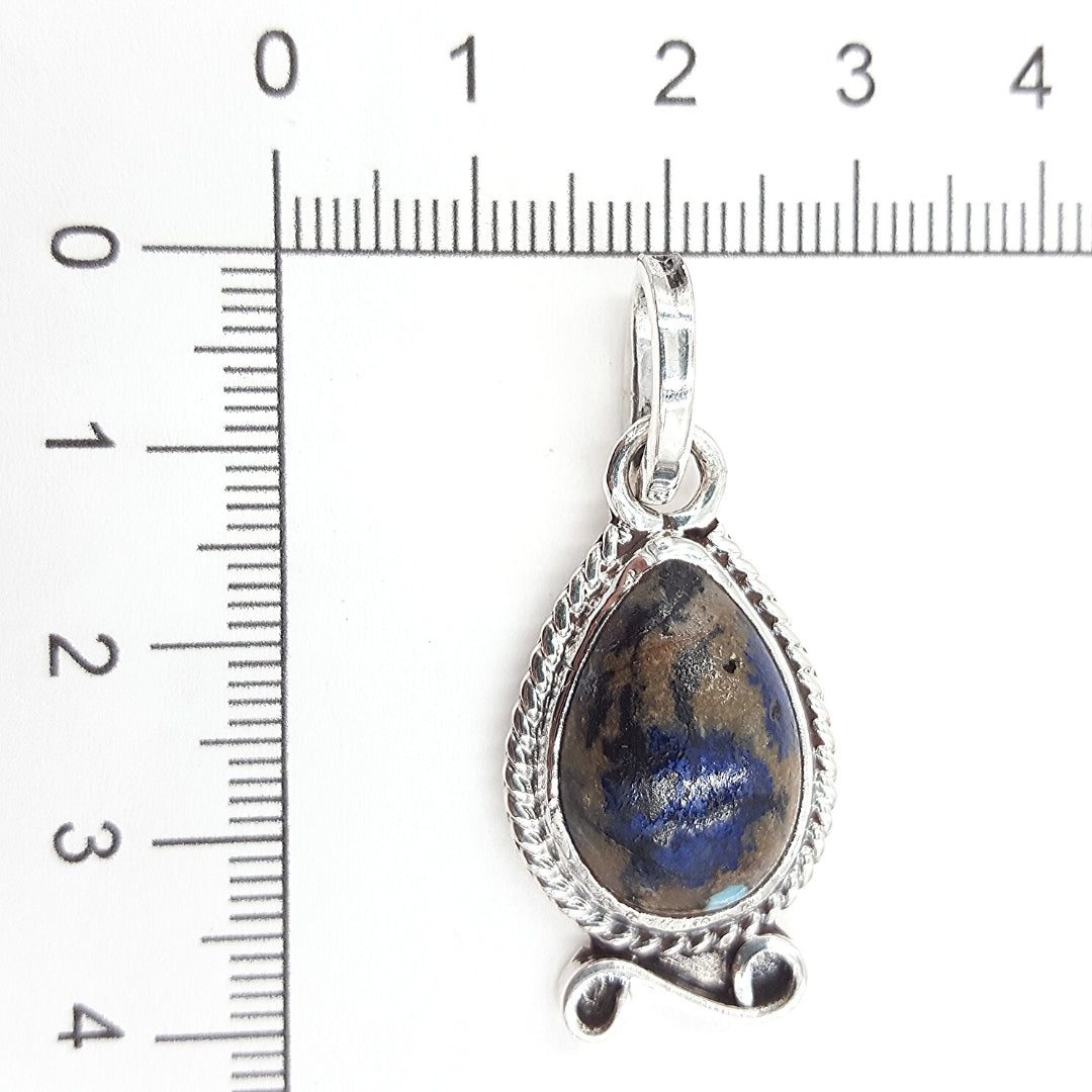 Dije de Azurita Natural y Auténtica en Plata 925. Mod. 1770 - Caleidoscopio