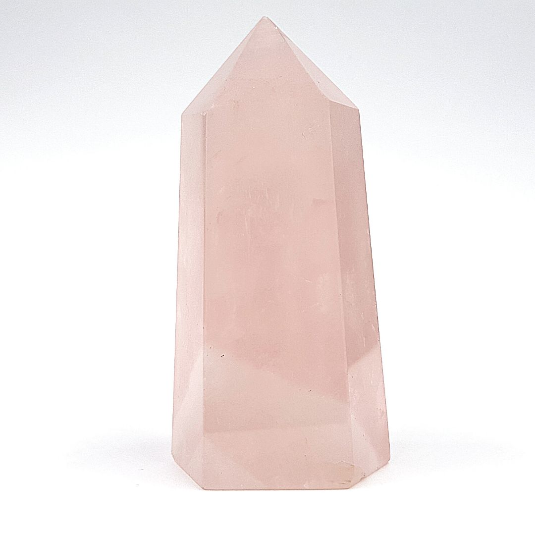 Punta Obelisco Cuarzo Rosa Natural 81 - 89 g 6.4 a 7 cm Altura