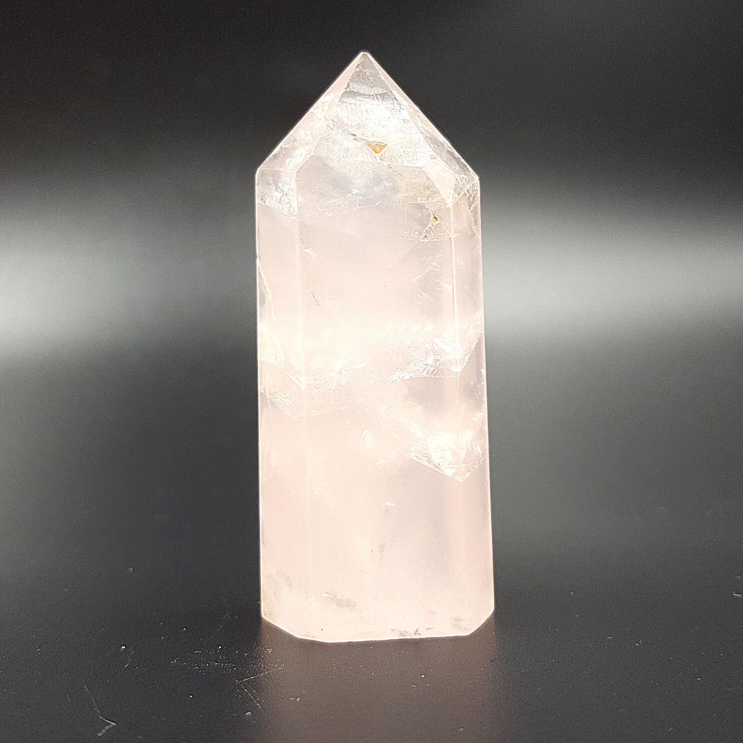 Punta Generador Cuarzo Rosa Natural 46 - 54 g 5.6 - 6 cm Altura