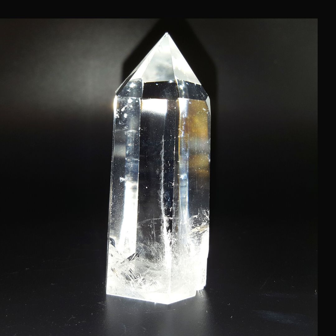 Punta Generador de Cuarzo Blanco Natural 101 - 120 g 7 a 7.8 cm altura