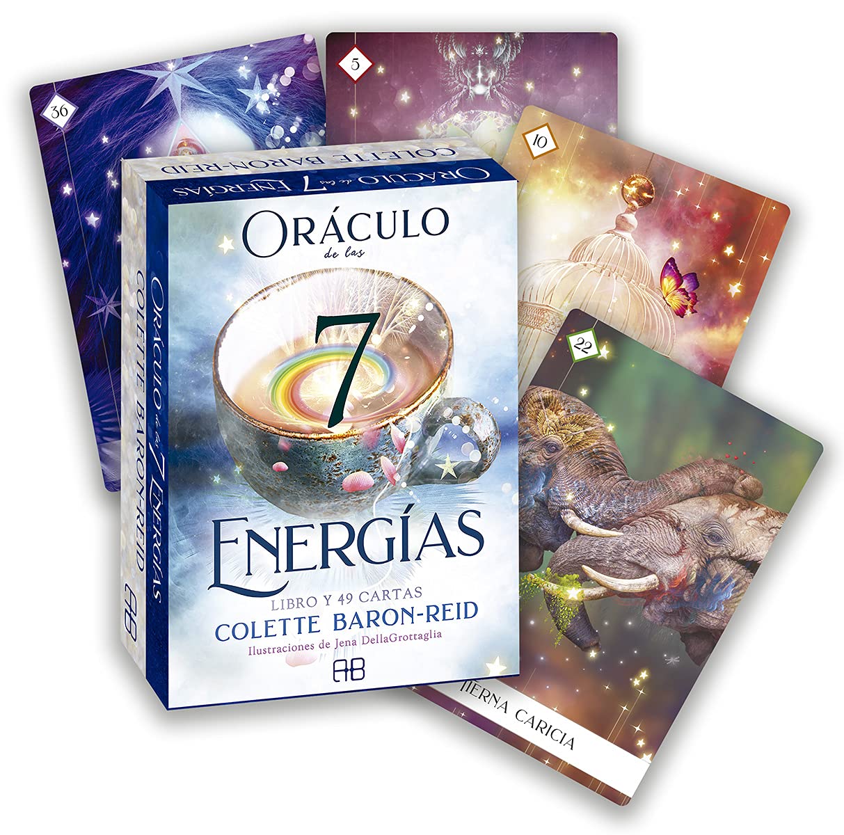 ORÁCULO DE LAS 7 ENERGIAS/ Libro y 49 Cartas en Español Collette Baron-Reid