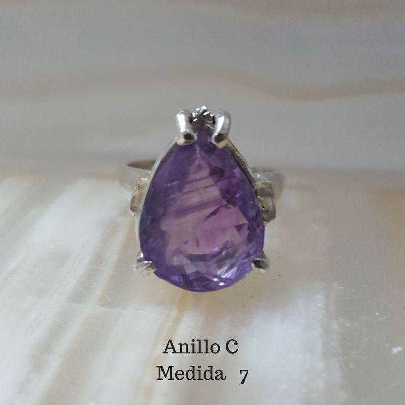 Anillo de Amatista Faceteada en Plata 925 Modelo 342