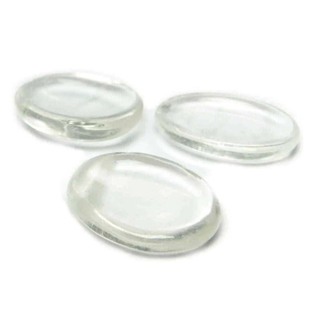 Cuarzo Blanco "Worry Stone" 3.5 cm x 2.8 cm aproximadamente - Caleidoscopio