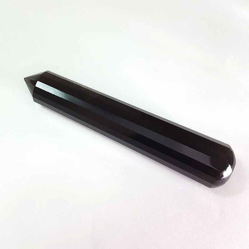 Obsidiana Vara en Punta y Extremo Redondo 16 Facetas. 12 cm. - Caleidoscopio
