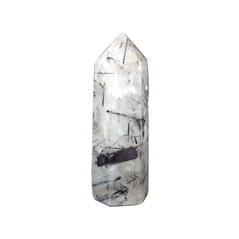 Cuarzo Turmalinado Punta 36 - 50 g x 5-6 cm de altura aproximada - Caleidoscopio