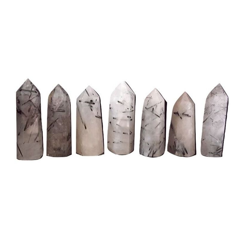 Cuarzo Turmalinado Punta 36 - 50 g x 5-6 cm de altura aproximada - Caleidoscopio