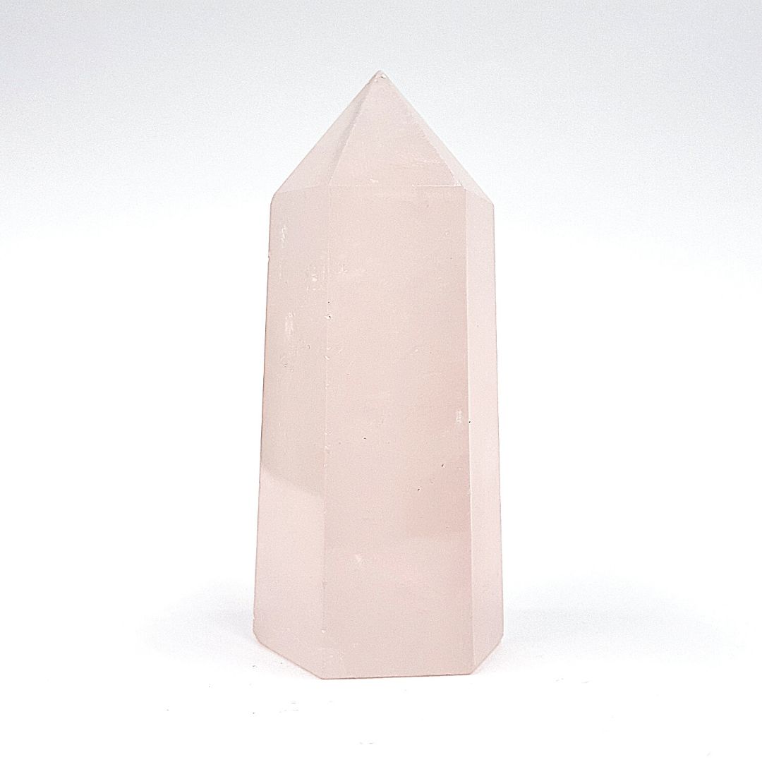 Punta Generador Obelisco de Cuarzo Rosa Natural 50 - 63 g 5.7 a 6.5 cm Altura