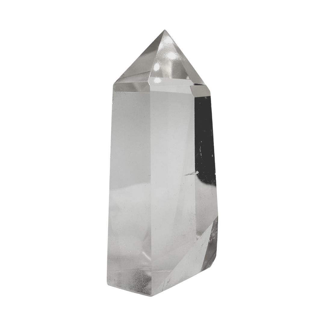 Punta Generador de Cuarzo Blanco Natural 101 - 120 g 7 a 7.8 cm altura