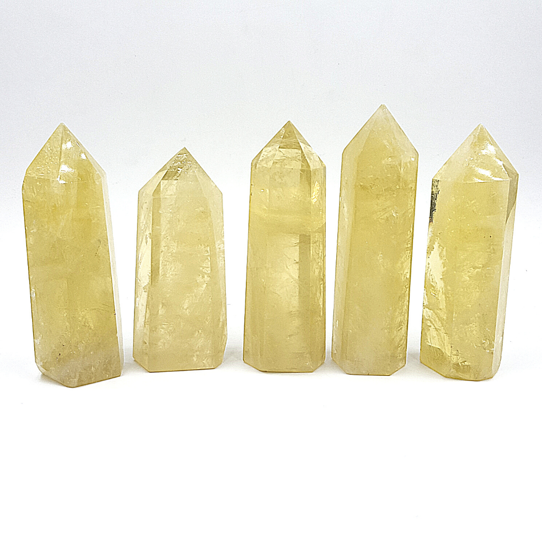 Punta Generador Cuarzo Citrino Natural 131 -136 g *8.5 -10 cm altura.