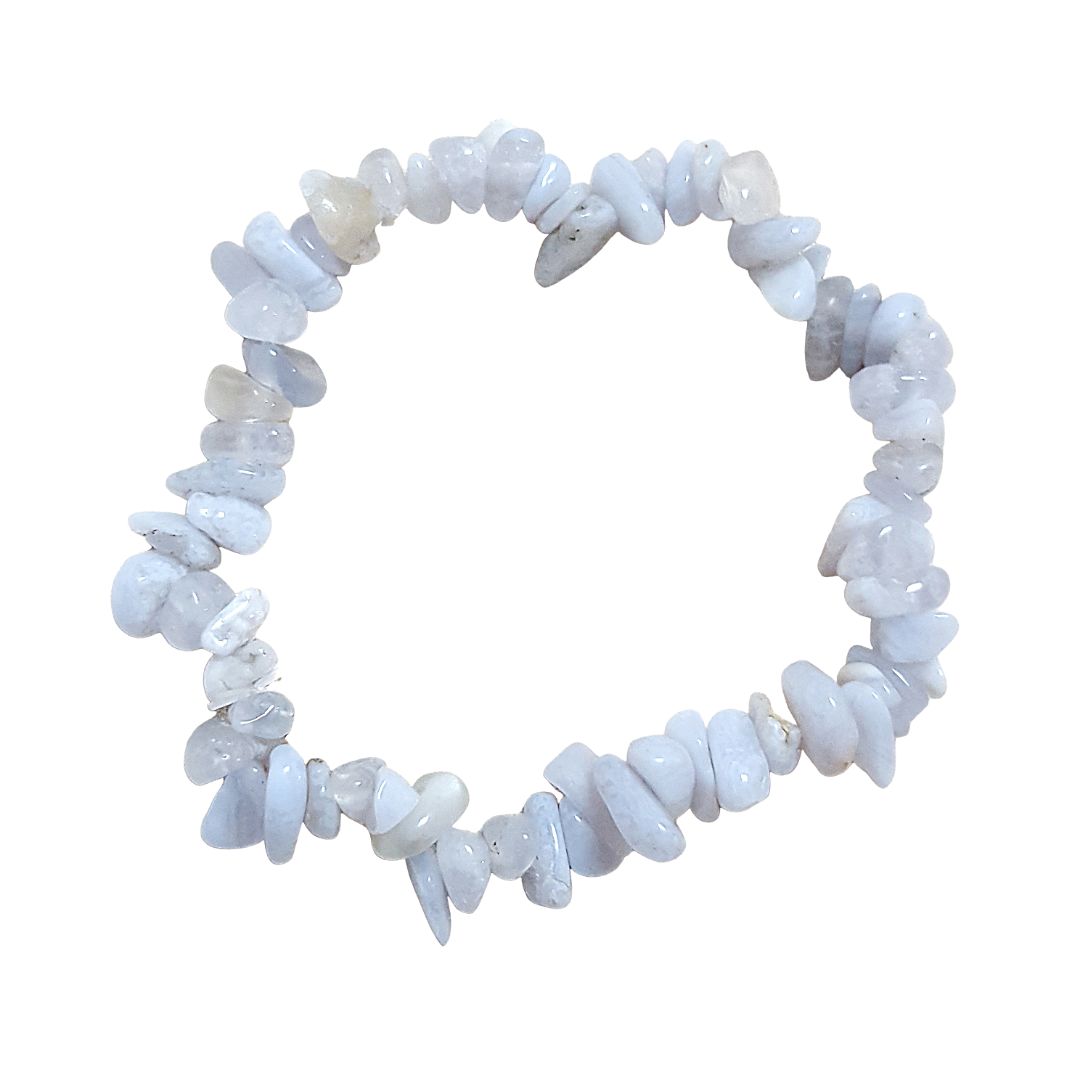 Pulsera de Chips de Aguamarina Elástica °Relaja °Comunicación °Armonía