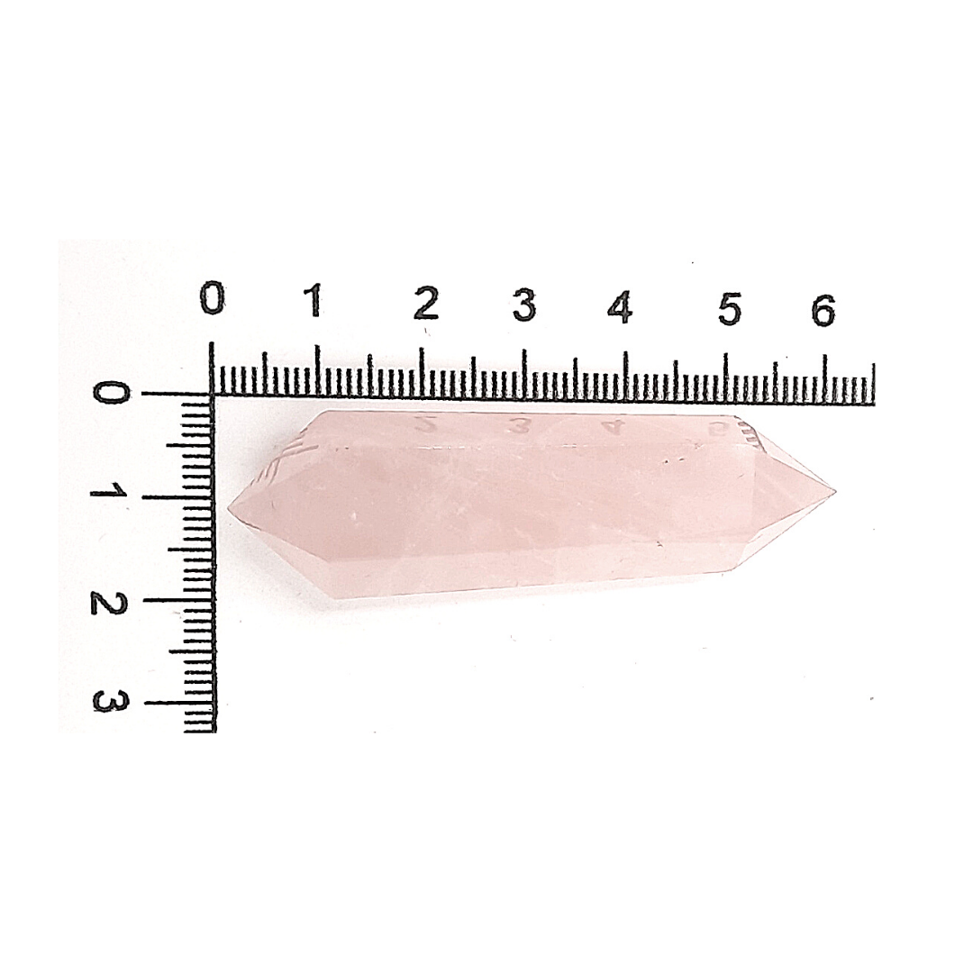 Vara de Cuarzo Rosa Doble Punta Tallada 5 - 6 cm