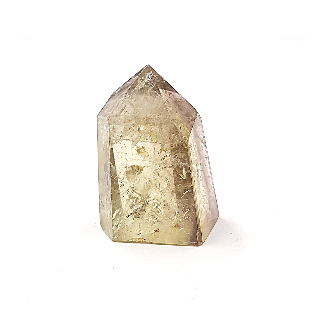 Punta Generador de Cuarzo Citrino Ahumado Natural 65 g 4.9 cm altura