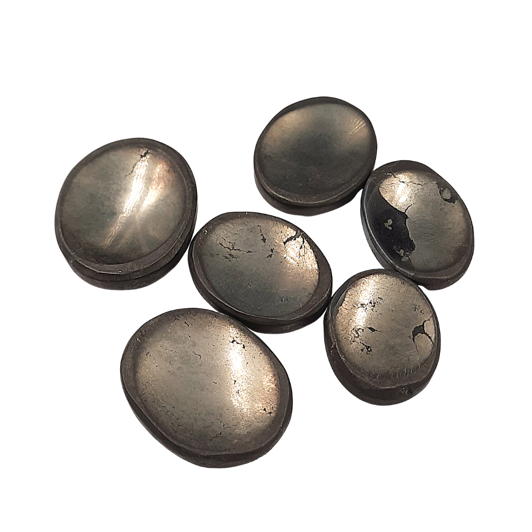 Pirita "Worry Stone" 3.5 cm x 2.8 cm aproximadamente