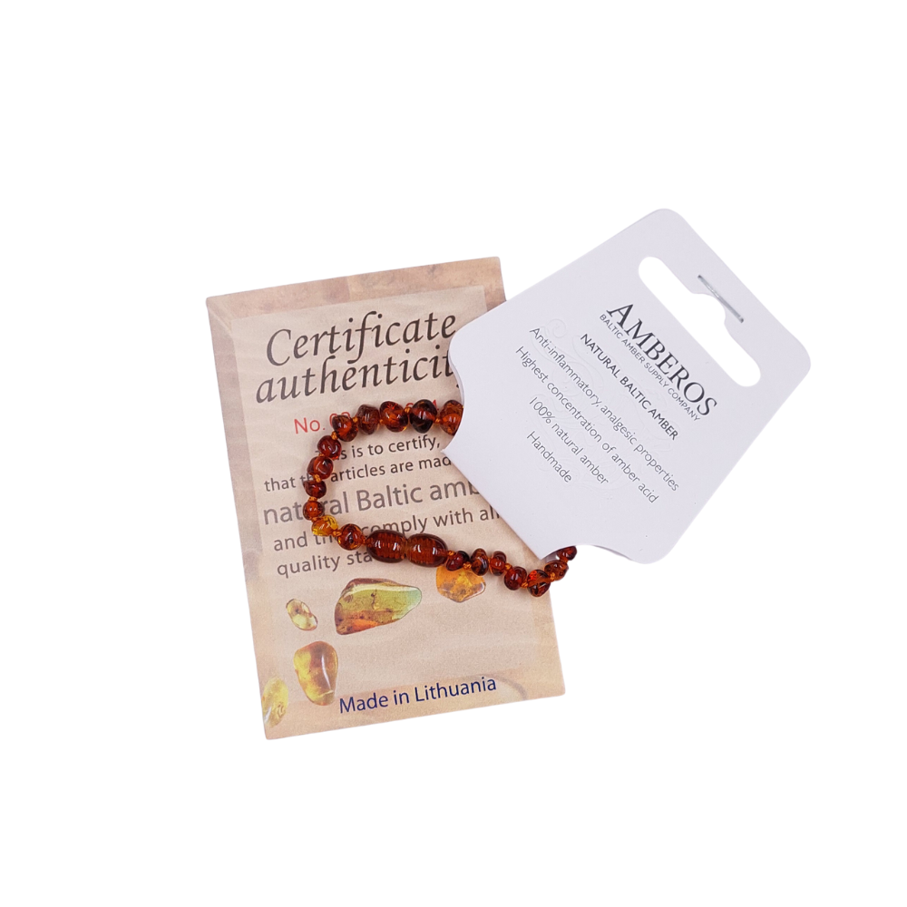 Pulsera Ámbar para Bebé con Certificado Dentición