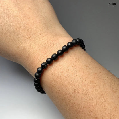 "Shungite" Pulsera Shunguita cuentas 6 mm y 17 cm Sanación Protección