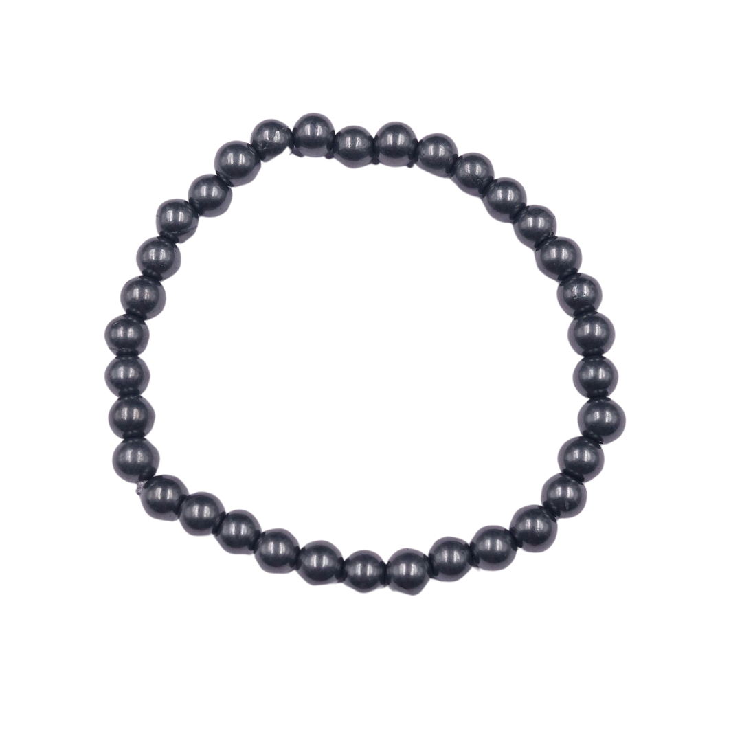 "Shungite" Pulsera Shunguita cuentas 6 mm y 17 cm Sanación Protección
