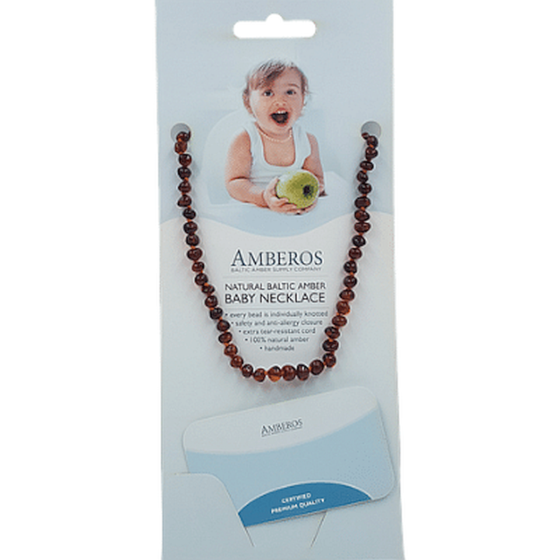 Collar Bebé Ámbar con Certificado. Dentición 4 Colores