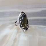 Anillo de Auténtica Moldavita en Plata 925. Medida 7.5 Mod. 421 - Caleidoscopio