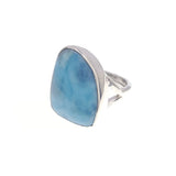 Anillo de Larimar AAA en Plata 925 Medida 7.5 Mod 1517 - Caleidoscopio