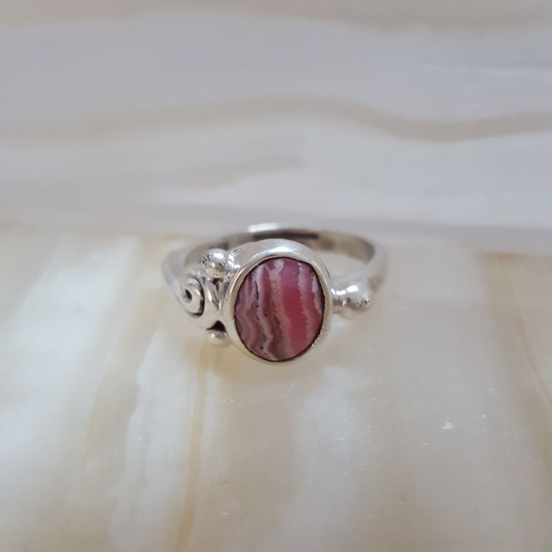 Anillo de Rodocrosita. Plata 925 Talla 7 Mod. 381 - Caleidoscopio