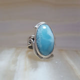 Anillo de Larimar AAA en Plata 925 Medida - Caleidoscopio