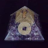 Pirámide Orgón Amatista con Moneda Feng Shui 7 x 7 cm x lado x 5.5 cm alto - Caleidoscopio