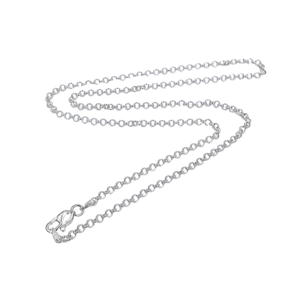 Cadena de Plata 925.  Modelo Rolo de 2.7 mm y 50 cm de largo