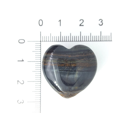 Corazón de Ojo de Tigre Azul 20 mm. Valor Sanación Equilibrio - Caleidoscopio