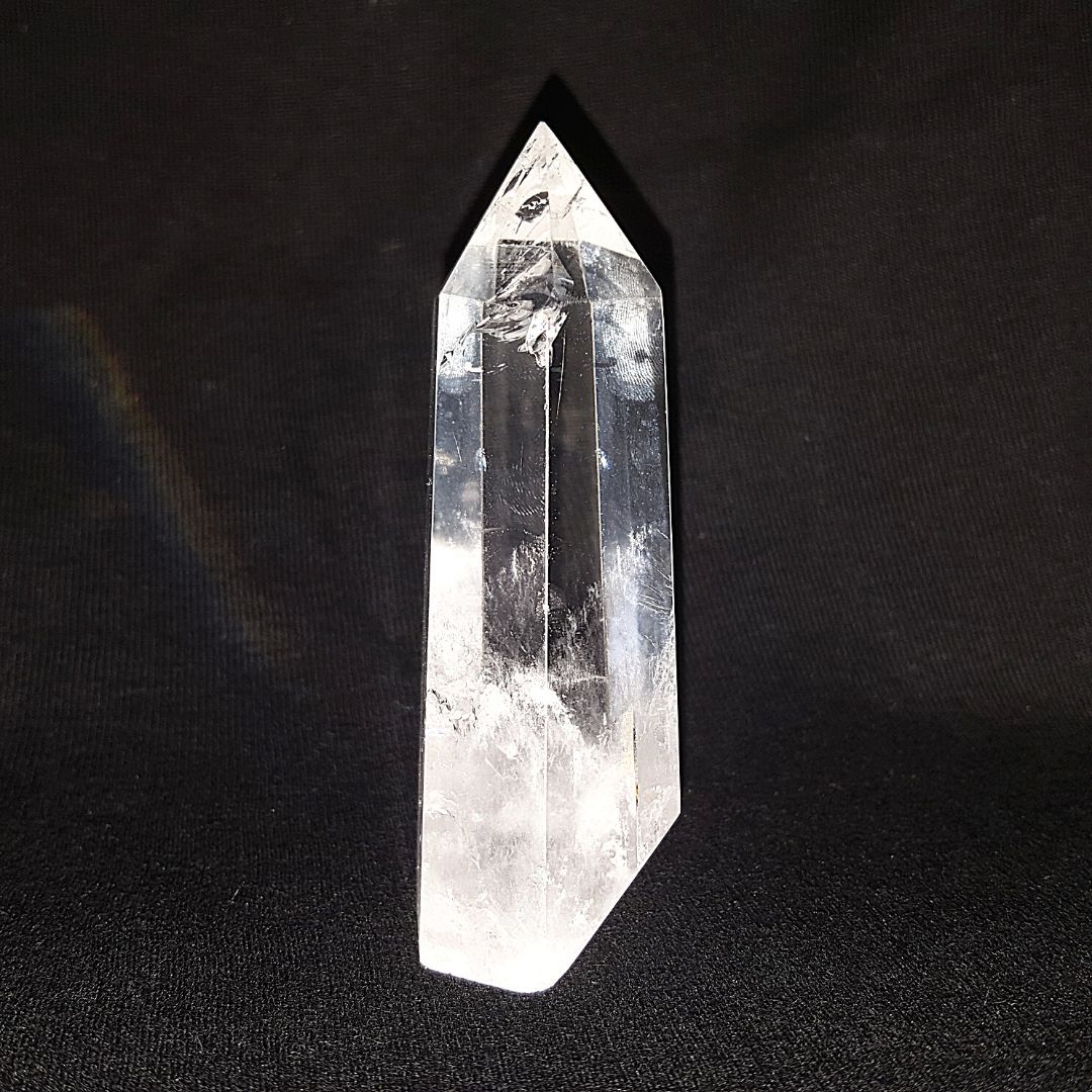 Cuarzo Blanco Cristal Punta Generador 107 a 122 g * 7.6 - 8.2 cm Altura