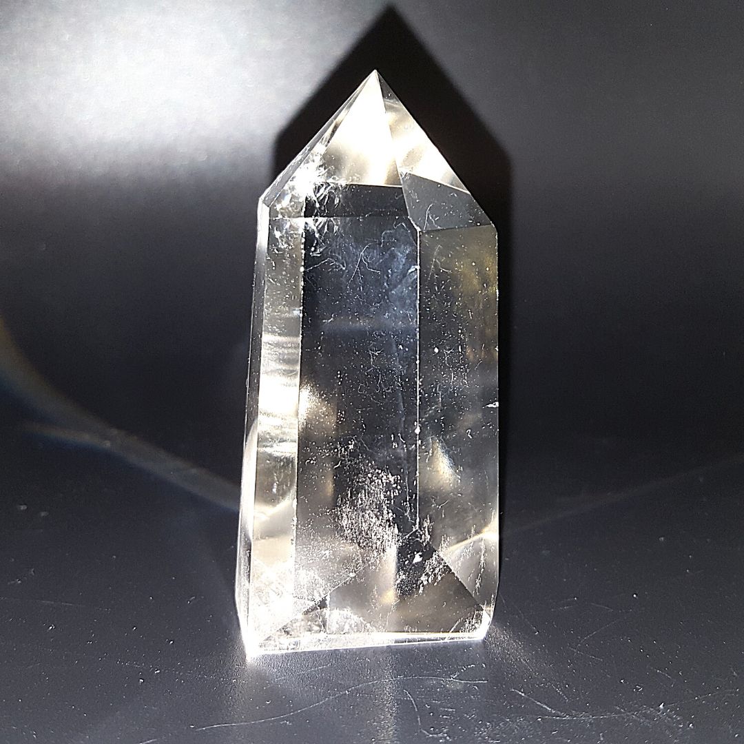 Punta Generador de Cuarzo Blanco Natural 101 - 120 g 7 a 7.8 cm altura