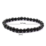 Pulsera Turmalina Negra Cuentas de 6 mm. Protección - Caleidoscopio