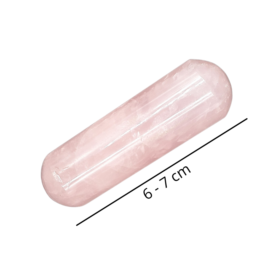 Vara de Cuarzo Rosa Punta para masaje 6 a 7 cm