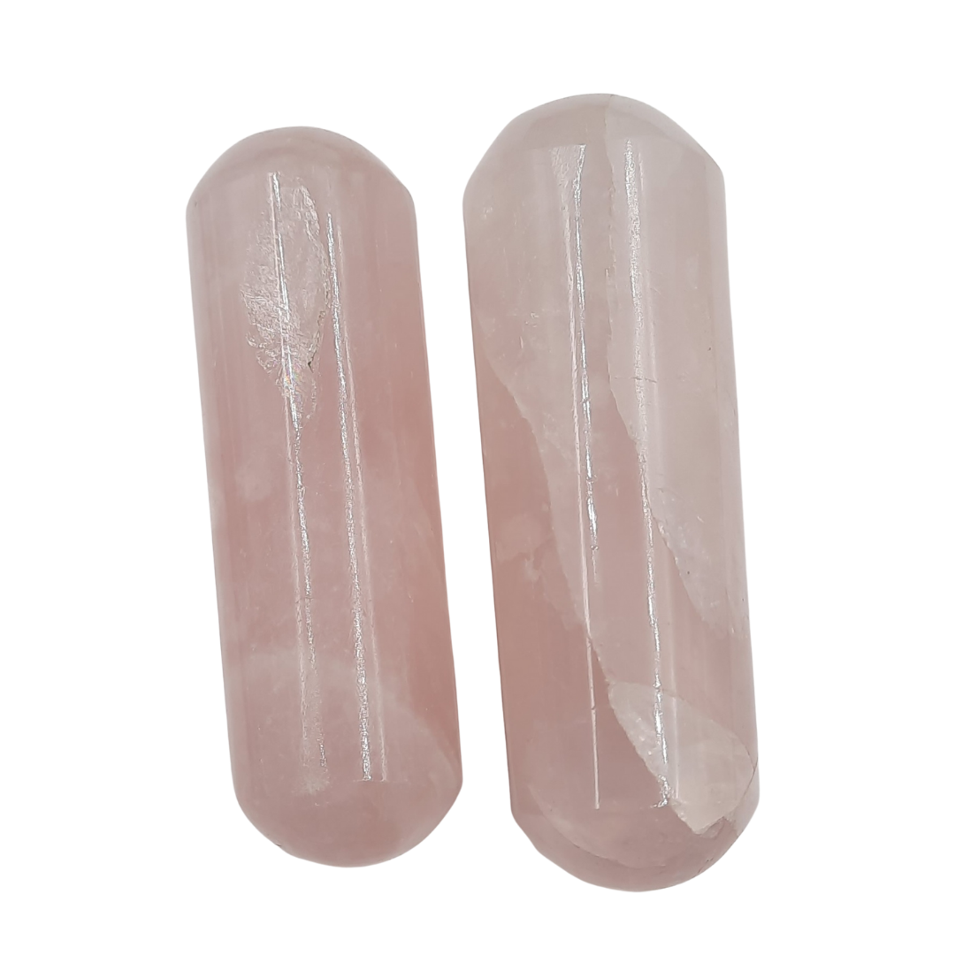 Vara de Cuarzo Rosa Punta para masaje 6 a 7 cm