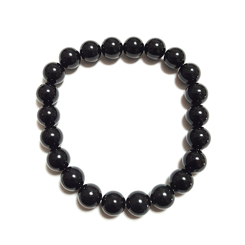 Pulsera Turmalina Negra Cuentas de 8 mm. Protección - Caleidoscopio