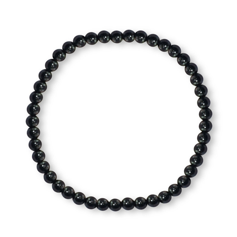 Pulsera Turmalina Negra Cuentas de 4 mm. Protección - Caleidoscopio