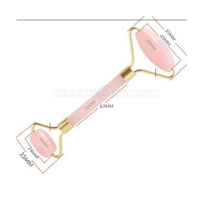 Rodillo Primera Calidad Cuarzo Rosa Masaje Facial Antiedad Relajación - Caleidoscopio