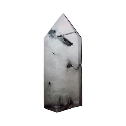 Cuarzo Turmalinado Punta 57 - 61 g y 6 cm de altura aproximada - Caleidoscopio