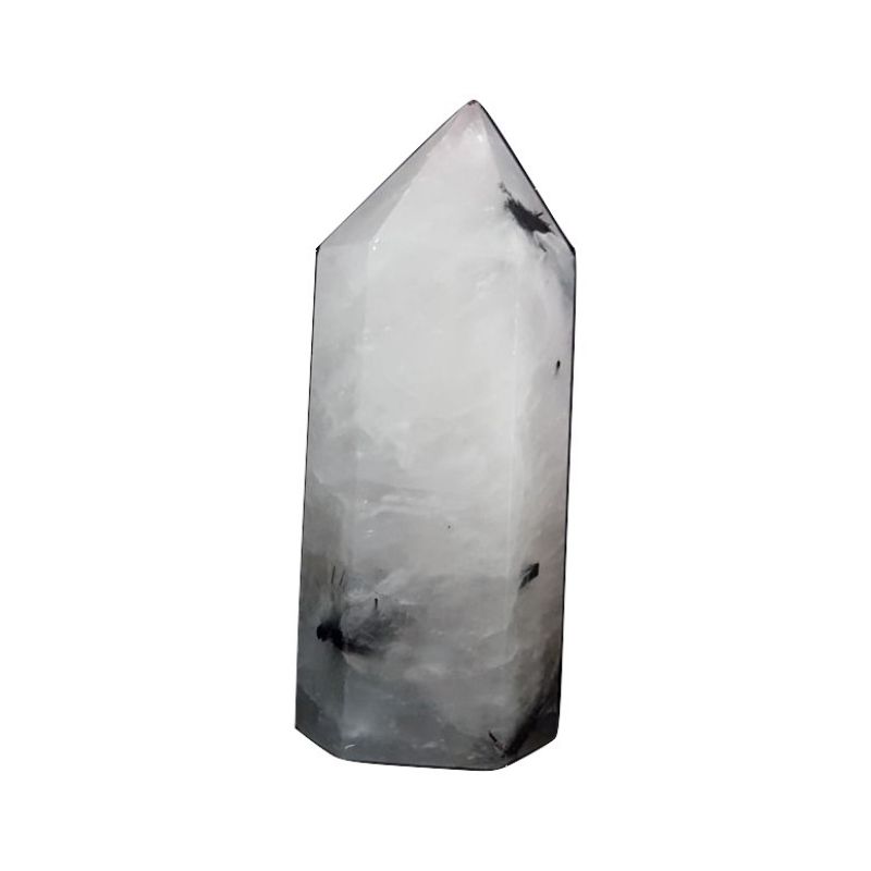 Cuarzo Turmalinado Punta 57 - 61 g y 6 cm de altura aproximada - Caleidoscopio