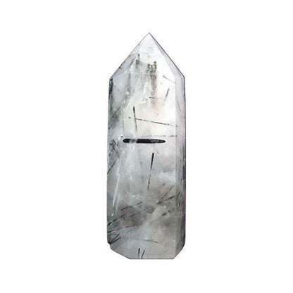 Cuarzo Turmalinado Punta 57 - 61 g y 6 cm de altura aproximada - Caleidoscopio