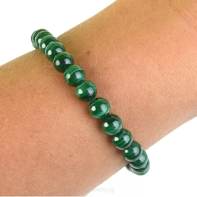 Pulsera de Malaquita AAA 6 mm. Estrés. Prosperidad - Caleidoscopio
