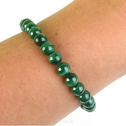 Pulsera de Malaquita AAA 6 mm. Estrés. Prosperidad - Caleidoscopio