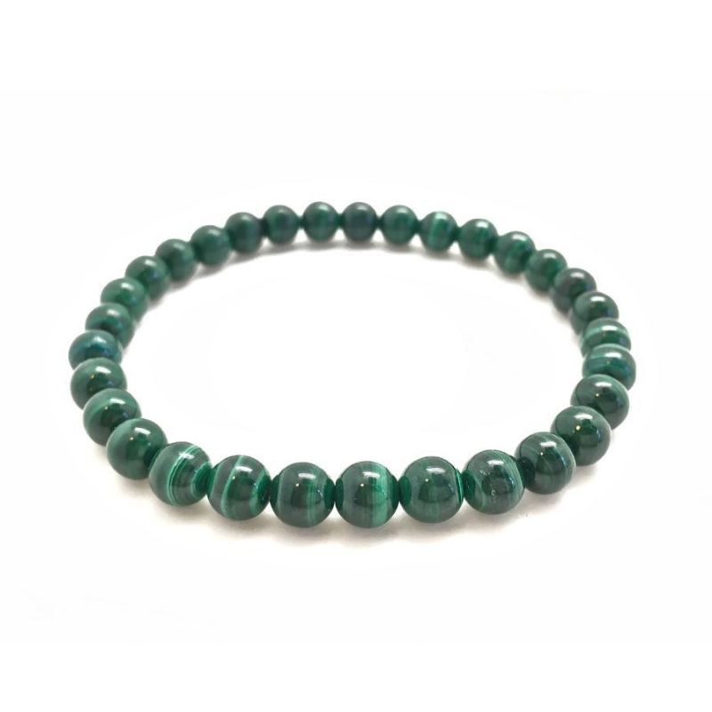 Pulsera de Malaquita AAA 6 mm. Estrés. Prosperidad - Caleidoscopio