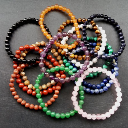 Pulsera de Piedras Semipreciosas. 6 mm - Caleidoscopio
