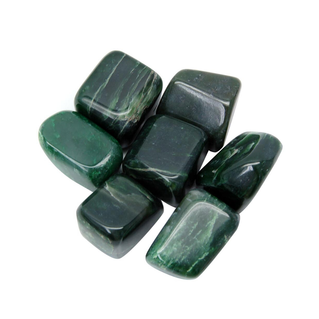 Jade Verde Nefrita Tamborileado. Sabiduría