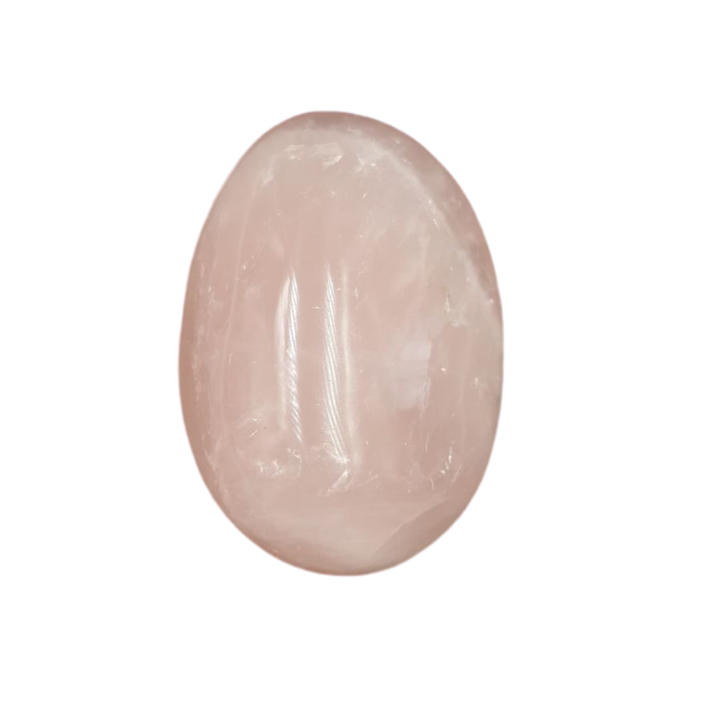 Cuarzo Rosa "Palm Stone" forma de jabón 6 - 7 cm