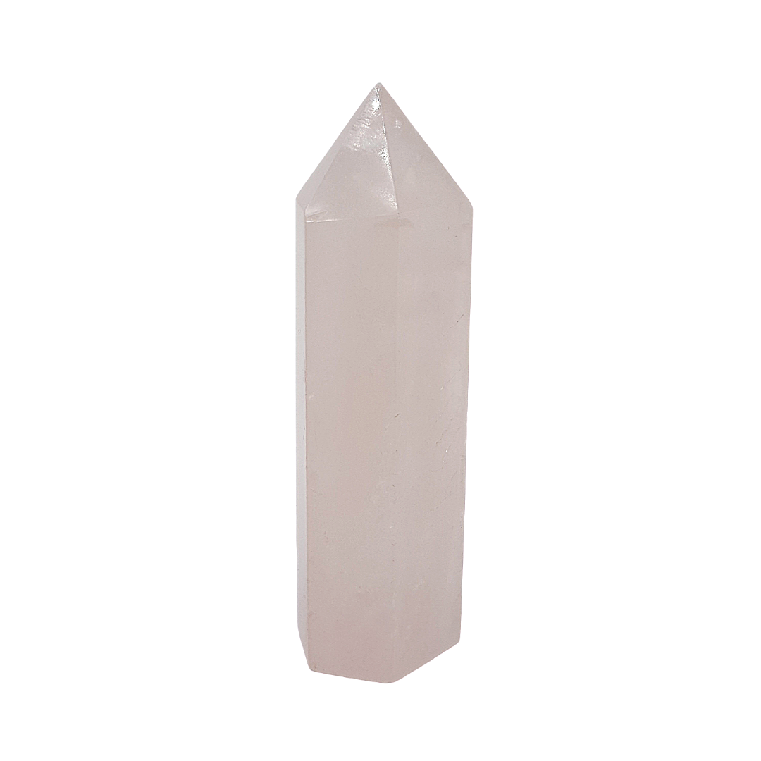 Punta Generador Obelisco de Cuarzo Rosa Natural 55 - 64 g 6.8 a 7 cm Altura